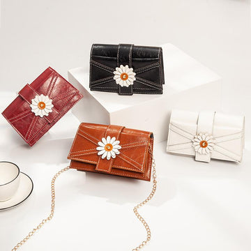 The New Tide Daisy Shoulder Diagonal Small Square Bag Ladies Joker Hand Bag Fashion Women's Bag