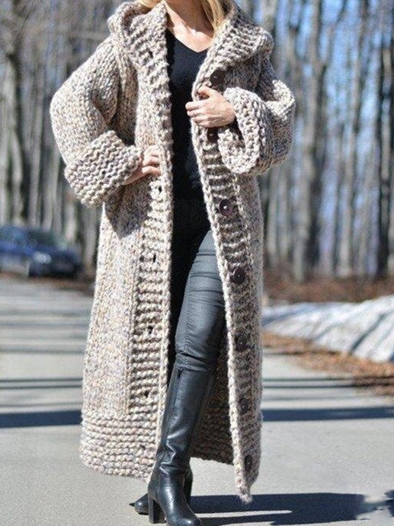 🔥Christmas Sale 🎁🎄-50% OFF-Solid Medium-Length Jumper Sweater Coat