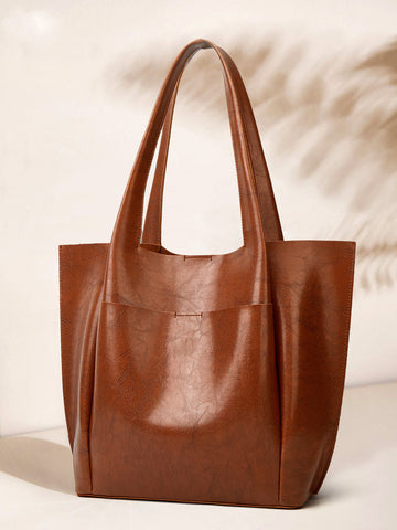 Vintage leather tote bag