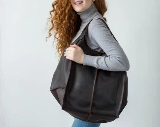 Oil Wax Leather Large Capacity Tote Bag