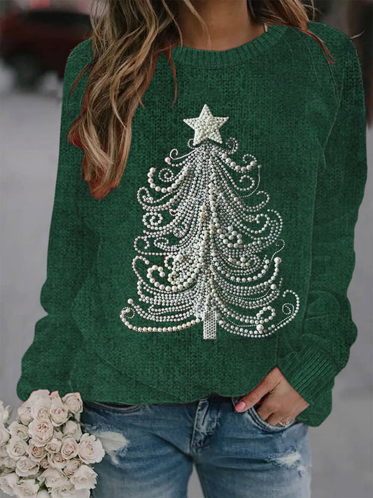 Women's Christmas Tree Printed Sweatshirt