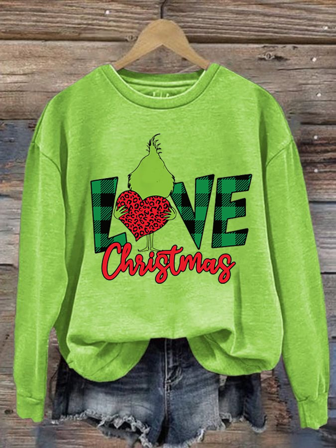 Women'S Love Christmas Printed Sweatshirt