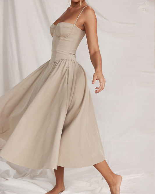 Elegant Solid Color Slip Dress