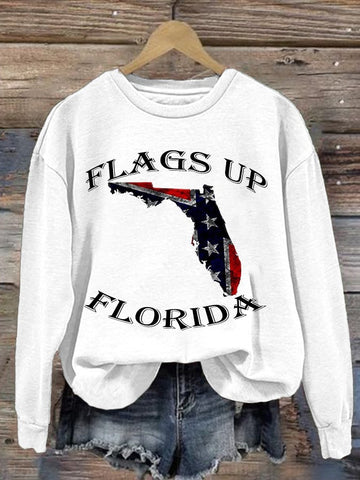 Women'S Hurricane Helen Florida Flag Print Sweatshirt