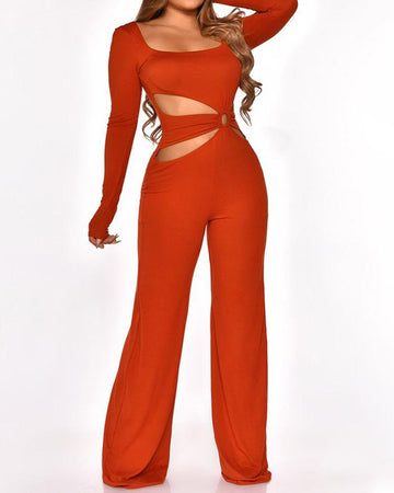 Women's Solid Color Waistless Jumpsuit