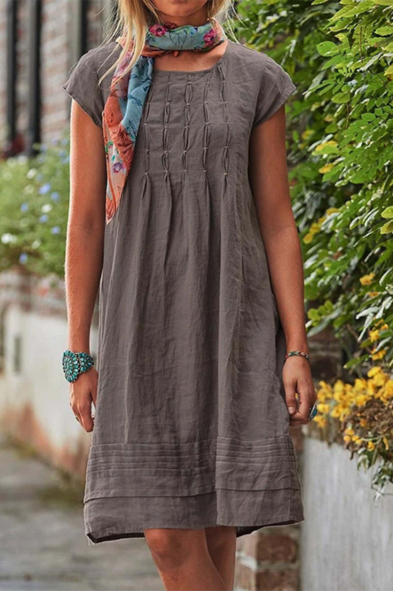 Summer Round Neck Loose Vintage Daily Dress