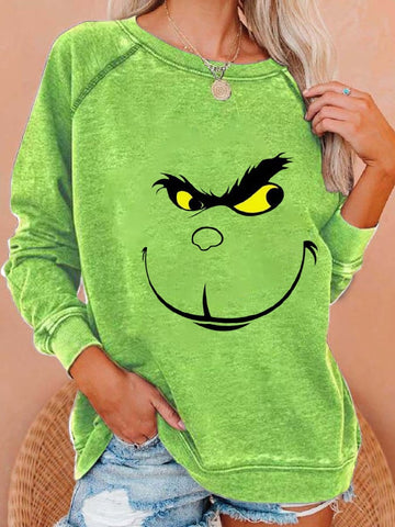 Women Ugly Christmas Print Casual Sweatshirt