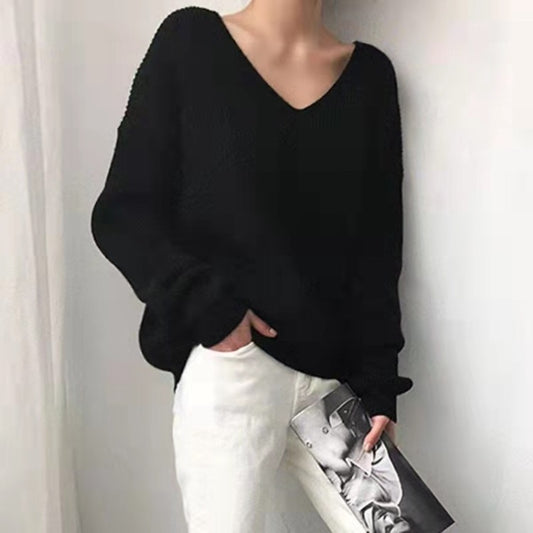 🔥Christmas Sale 🎁🎄-50% OFF-V-Neck Simple Irregular Pullover Sweater