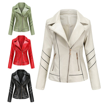 MOTORCYCLE THIN PU SHORT JACKET