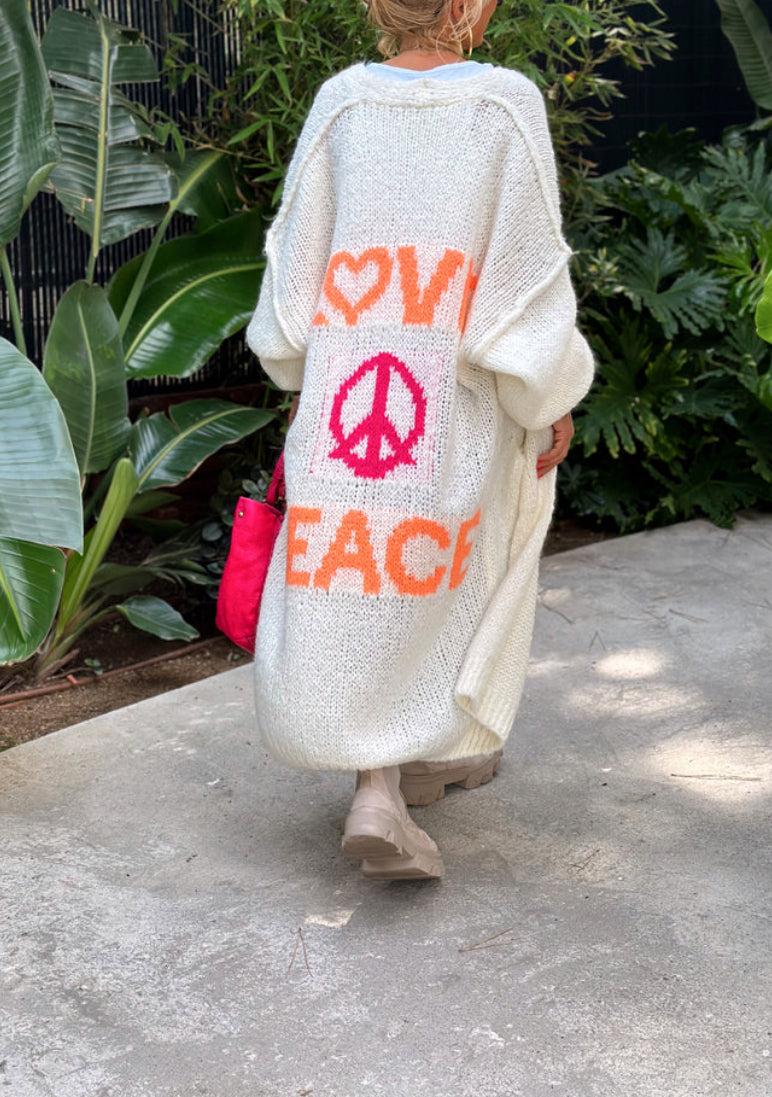 Peace Long Knit Cardigan