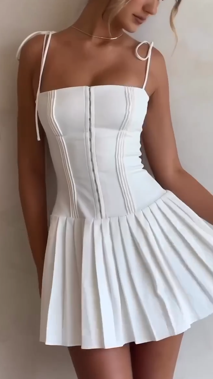 AGNES White Corset Mini Dress