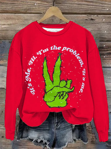 Women's It's Me, Hi, I'm The Problem Christmas Printed Sweatshirt