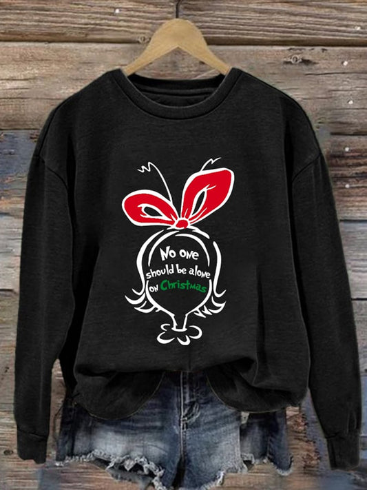 Retro No One Should Be Alone On Christmas Sweatshirt