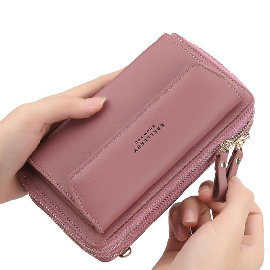 Women 12 Card Slots Large Capacity Phone Bag Crossbody Bag