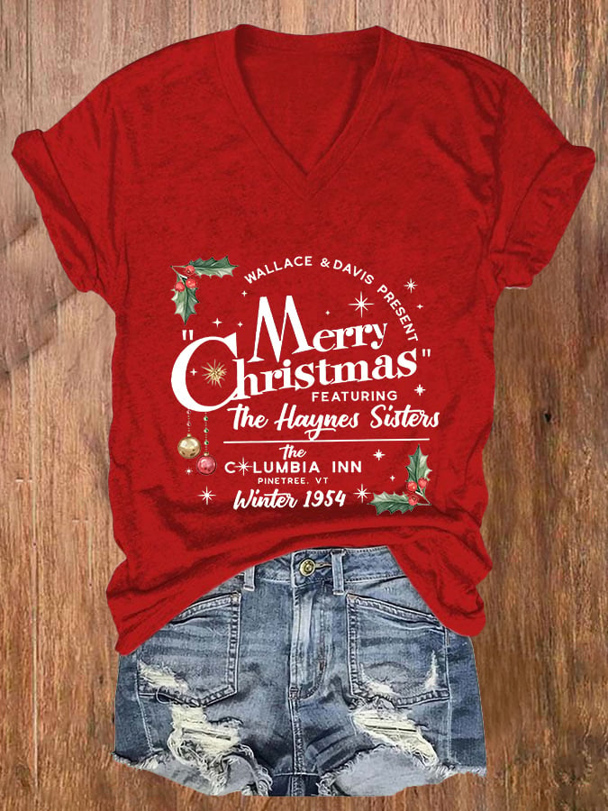 Women'S Merry Christmas Printed Casual T-Shirt