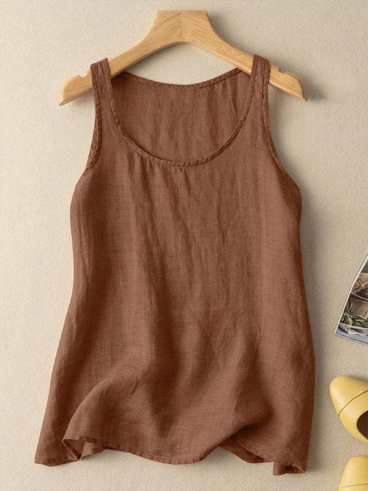 Women's Cotton Linen Sleeveless Casual Vest