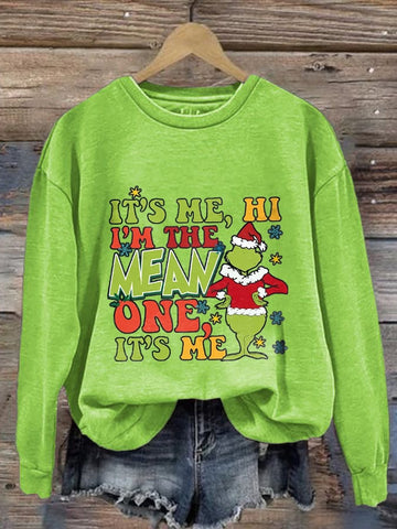 Women'S It'S Me Hi I'M The Mean One It'S Me Print Casual Sweatshirt