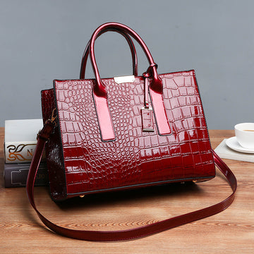 New Single Shoulder Slant Oil Wax Crocodile Women's Bag