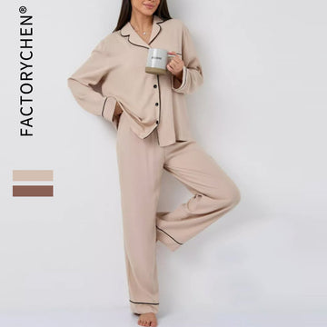 Cozy Beige Oversized Pajama Set