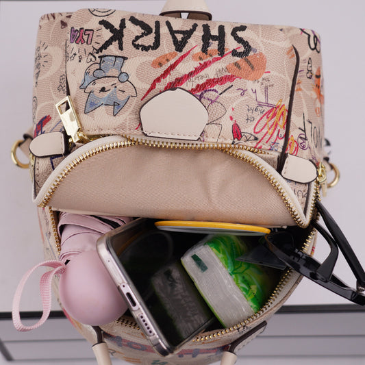 Graffiti Satchel Crossbody Bag