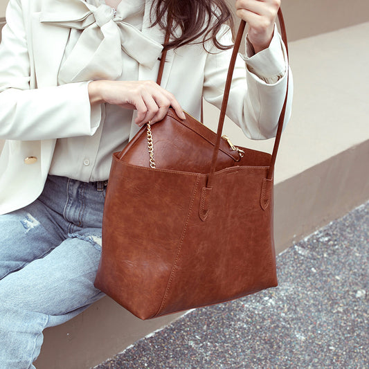 Wax Leather Ladies Tote