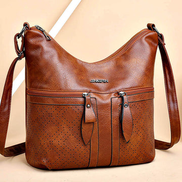 Vintage Wash Leather Messenger Bag Women's Large Capacity Middle-aged Mother Bag Women's Shoulder Bag