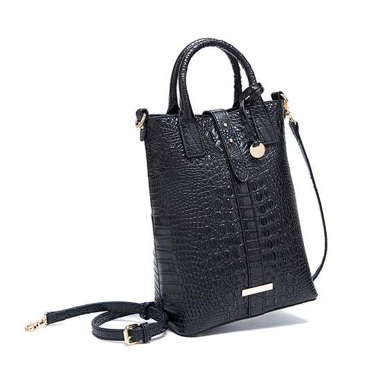 Multicolor Concave-convex Crocodile Portable Crossbody Retro Women's Bag