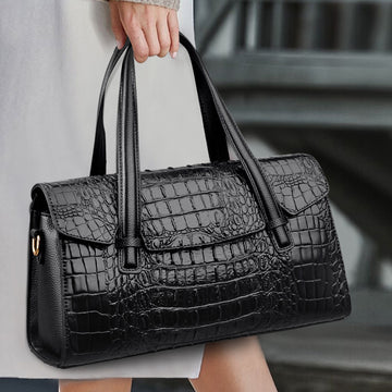 Ladies Fashion Crocodile Large Shoulder Crossbody Tote