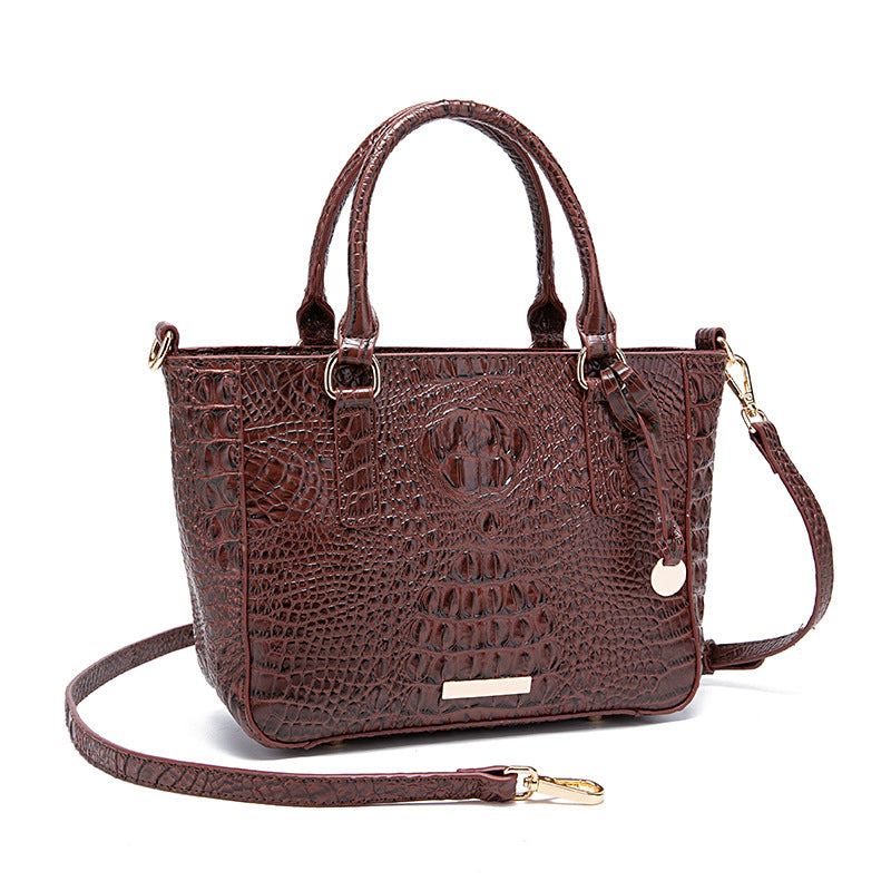 Women's Retro Bag Brahman Crocodile Carry-on Underarm Crossbody Tote Bag