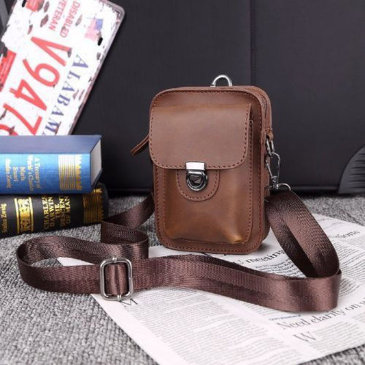 Men's Pocket Leather Small Bag Outdoor Leisure Mini Bag