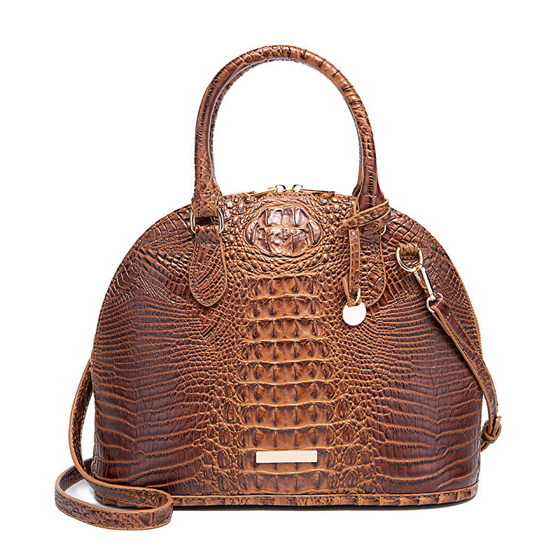 Portable Slung Vintage Brahman Crocodile Bag