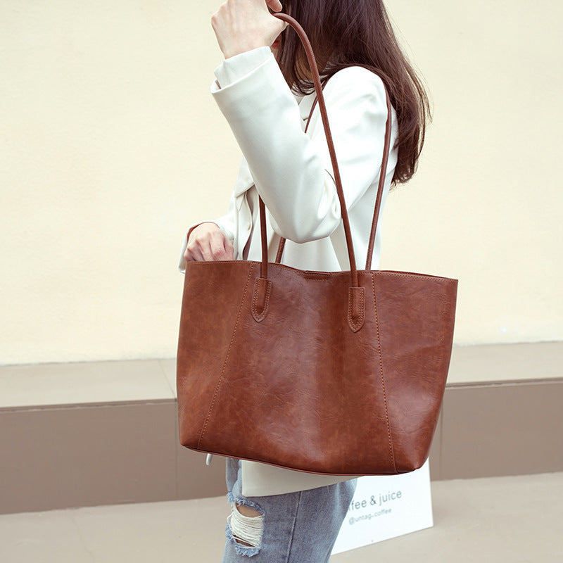 Wax Leather Ladies Tote