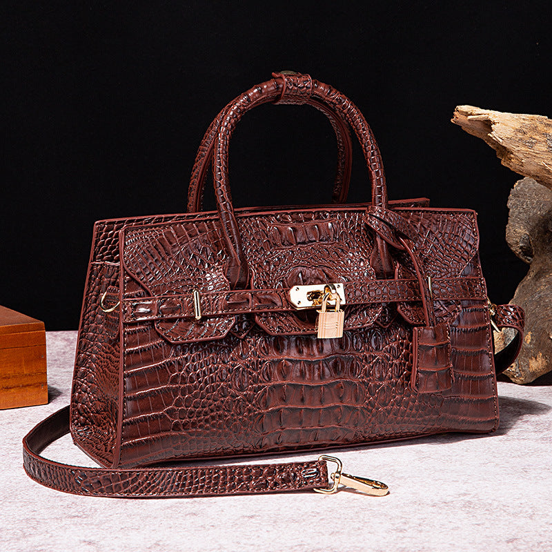 Vintage Polo Crocodile Handheld Crossbody Bag