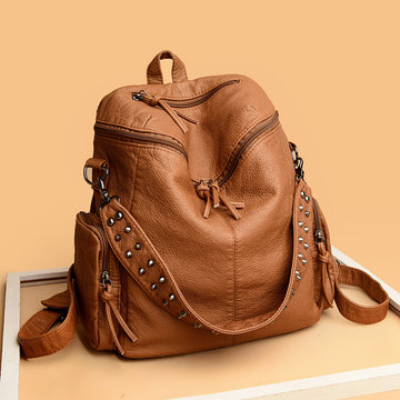 Wash Skin Rivet Backpack