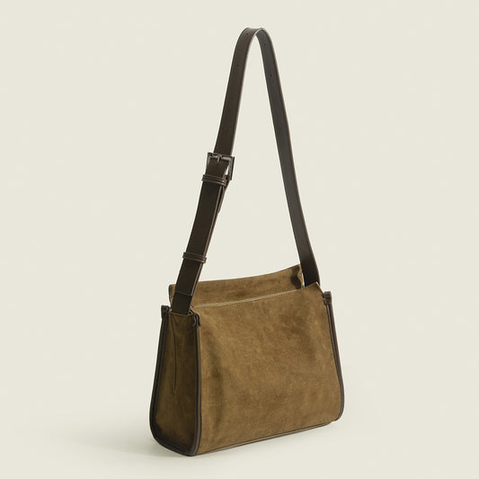 Vintage Suede Commuter Shoulder Bucket Bag