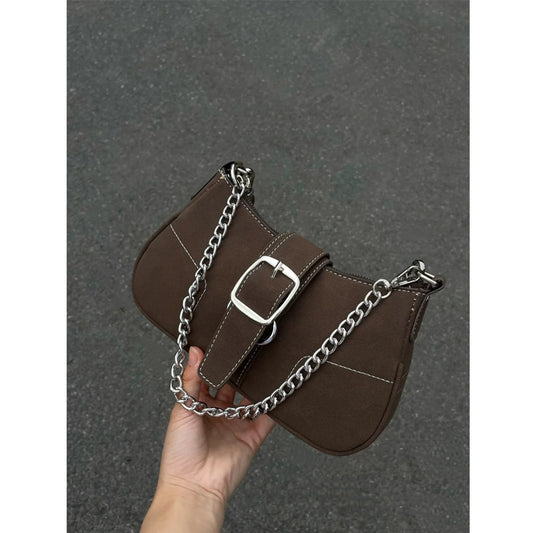 Retro Fashion Matte High Texture Soft Underarm Joker Baguette Bag