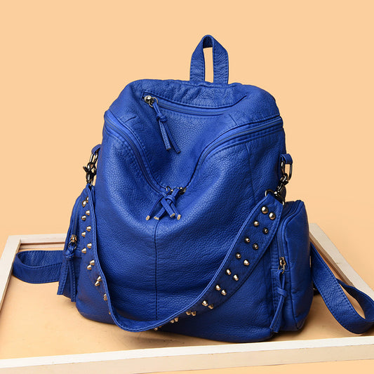 Wash Skin Rivet Backpack