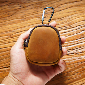 Original Youth Cowhide Coin Bluetooth Headset Key Case