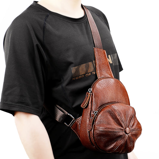 Cowhide One-Shoulder Crossbody Bag