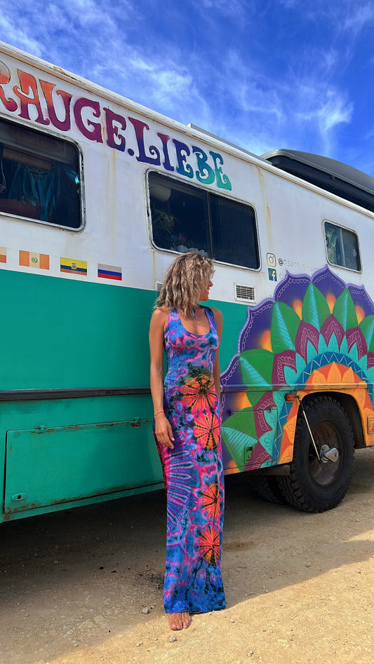 Summer Sexy Open Back Tie Dye Dress