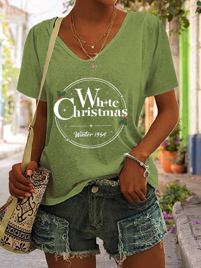 Women's Christmas Print Casual T-Shirt