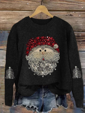 Women's Christmas Santa Claus Crew Neck Sweatshirt