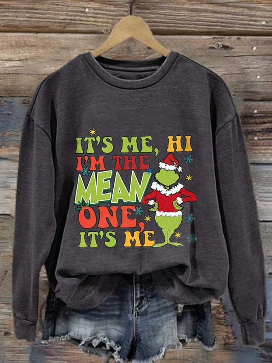 Women'S It'S Me Hi I'M The Mean One It'S Me Print Casual Sweatshirt