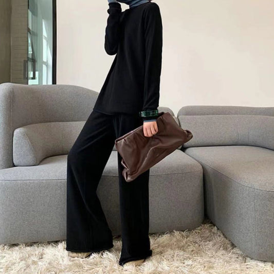 🔥Christmas Sale 🎁🎄-50% OFF-Fashion Solid Color Long Sleeved Cashmere Set