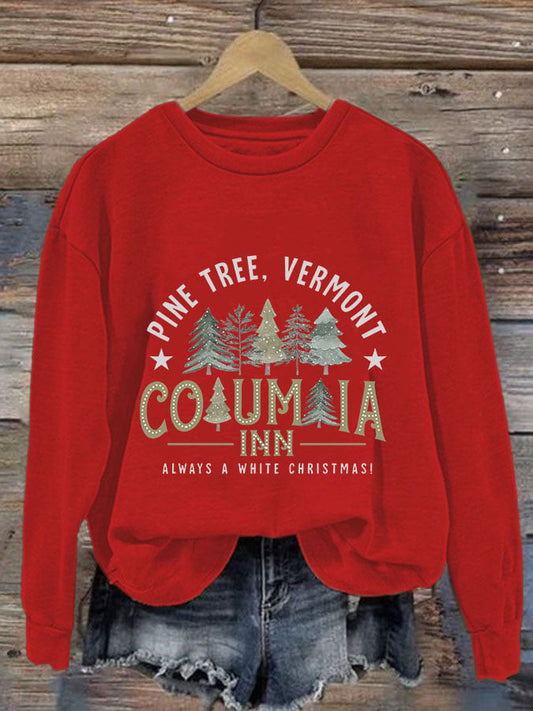 Women'S Casual Columbia Inn Pine Tree Vermont Printed Long Sleeve Sweatshirt