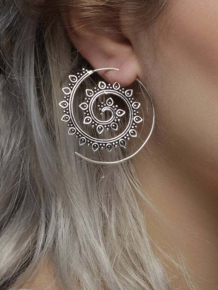 Wisherryy Vintage Mandala Inspired Spiral Earrings