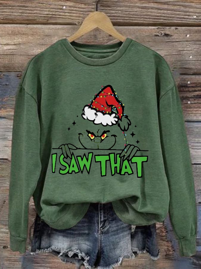 Women'S I Saw That Printed Crew Neck Sweatshirt