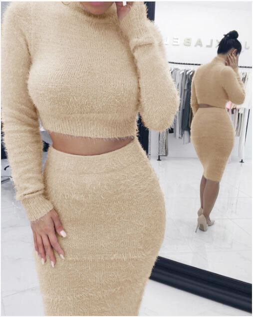 🔥Christmas Sale 🎁🎄-50% OFF-Fashion solid color long sleeve two-piece suit