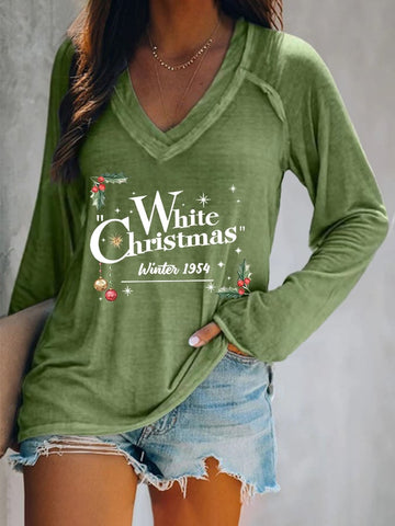 Women's Christmas Print Casual T-Shirt