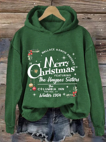 Women's Merry Christmas Print Casual Hoodie